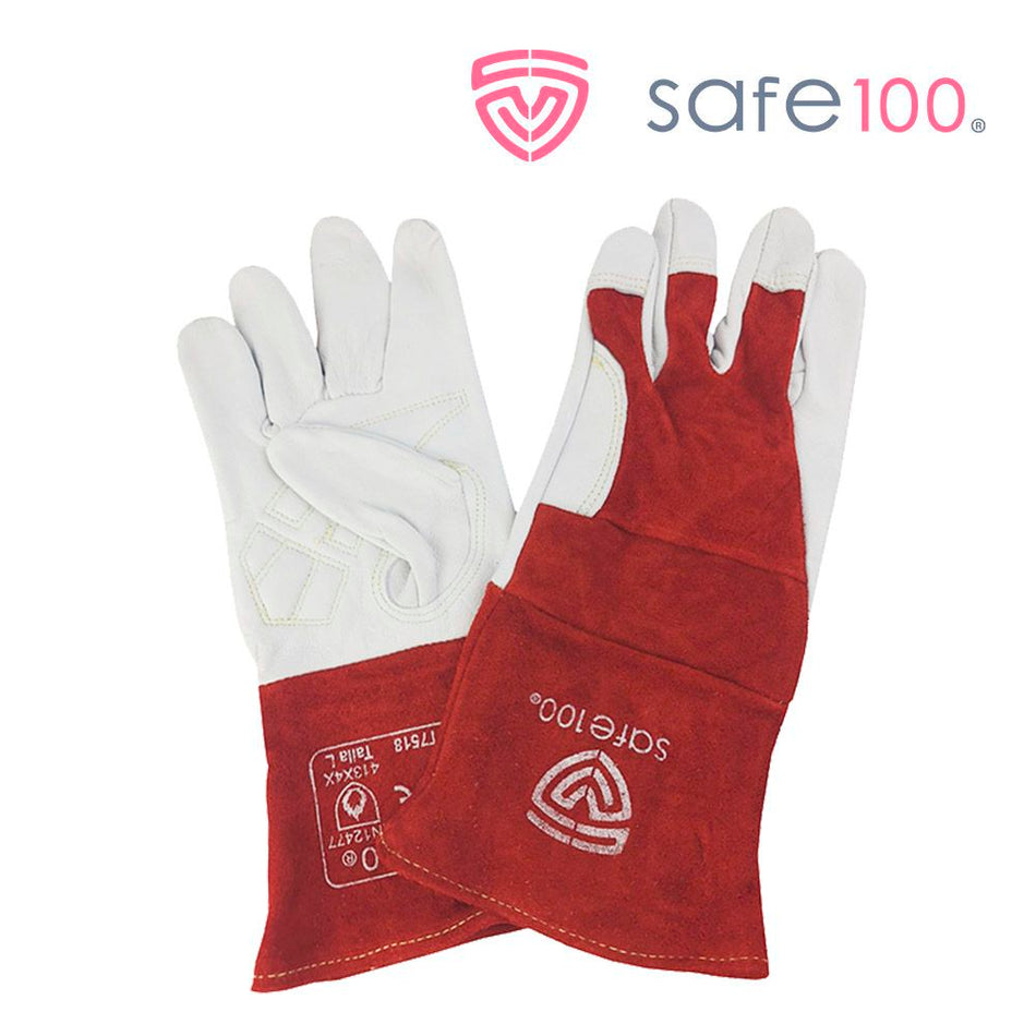 GUANTE TIG PREMIUM ROJO/BLANCO KEVLAR 13"